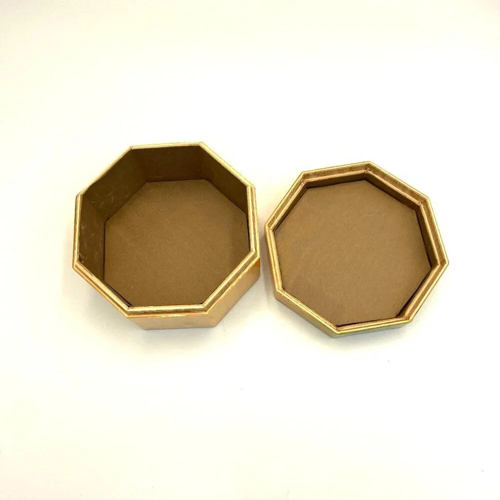 Vintage Octagonal Wooden‎ Trinket Storage Box Bunny Rabbit Easter Eggs